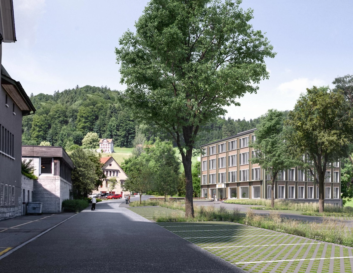 Landschaftsarchitektur Neubau Besucher- und Therapiezentrum (BTZ), Psychiatrisches Zentrum Appenzell Ausserrhoden (PZA), Herisau