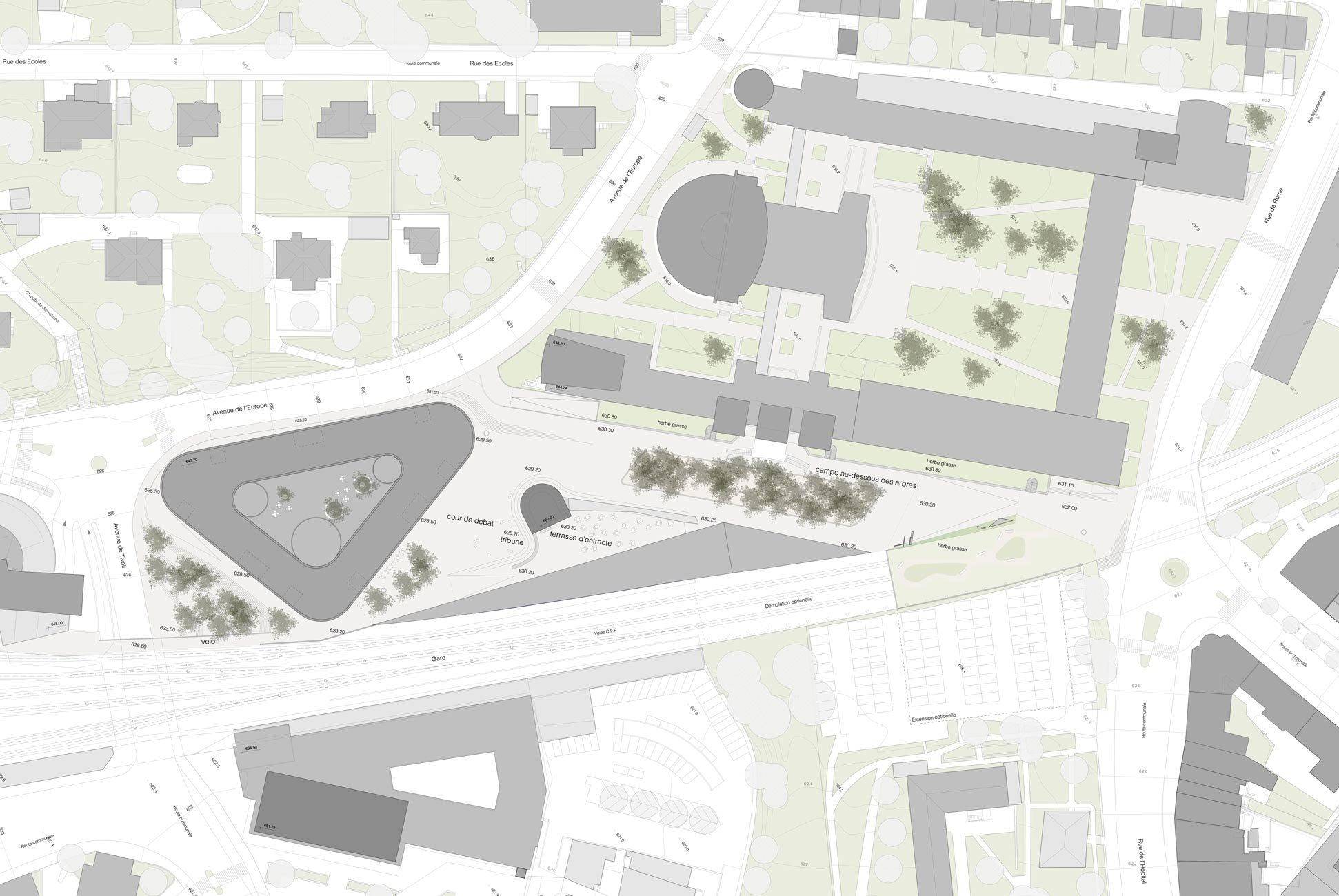 Campo Miséricorde und Neubau Rechtsfakultät