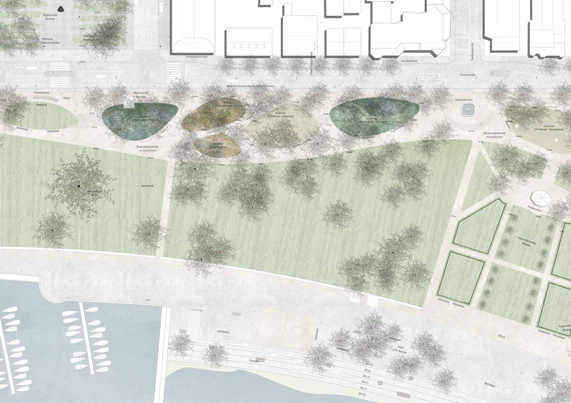Neugestaltung Uferpark, Friedrichstrasse und Bahnhofplatz